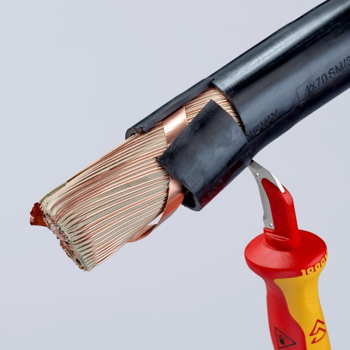 Knipex Cuchillos pelacables con mangos bicomponentes aislados 180 mm