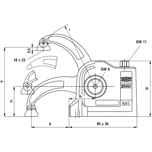 Bessey Mordaza compacta para máquinas Serie BAS-C 88 mm