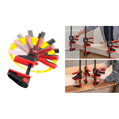 Bessey Tornillo de apriete monomanual con mango giratorio 360°