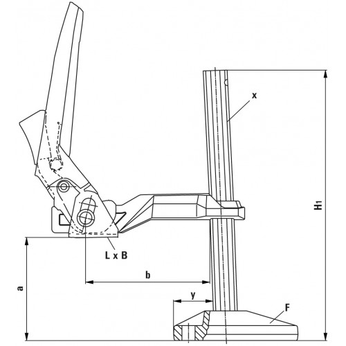 Bessey Mordaza para máquinas y bancos de trabajo Serie BS 500 mm