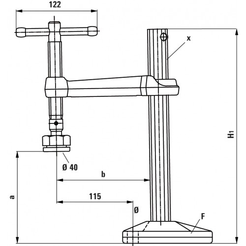 Bessey Mordaza para máquinas y bancos de trabajo Modelo BSG21-14