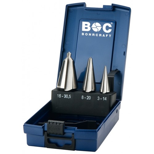 Bohrcraft Jg. brocas para chapa HSS, caja ABS B3-K // # 1 - 2 - 3 / 3-uds.