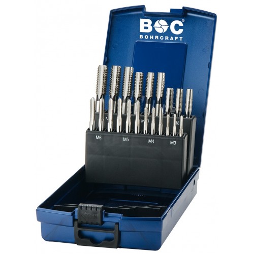 Bohrcraft Jg. machos mano de 3 uds. DIN 352 HSS-G, caja ABS G12-K // M3-M12 / 21-uds.