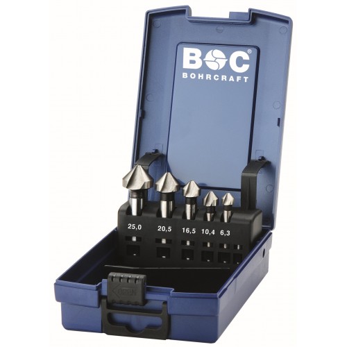 Bohrcraft Jg. avellanadores DIN 335 C HSS, caja ABS KS5-K // 6,3 - 25,0 / 5-uds.