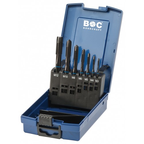 Bohrcraft Jg. macho máq. anillo azul DIN 371/376-B, caja ABS MGB7G-K // M3-M12 /7-uds.