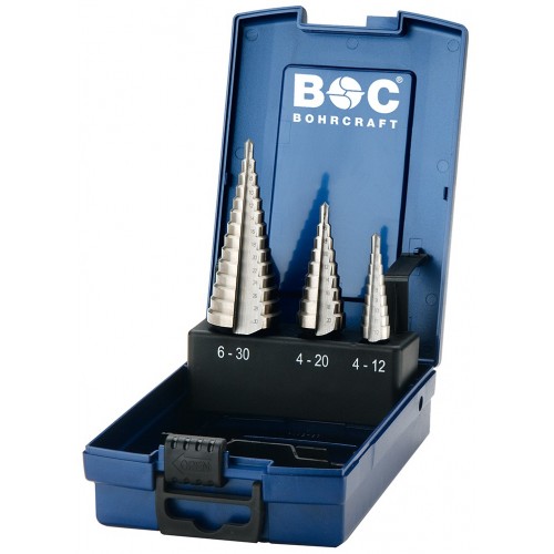 Bohrcraft Jg. brocas escalonadas HSS, caja ABS // # 1 - 2A - 3A /3-uds.