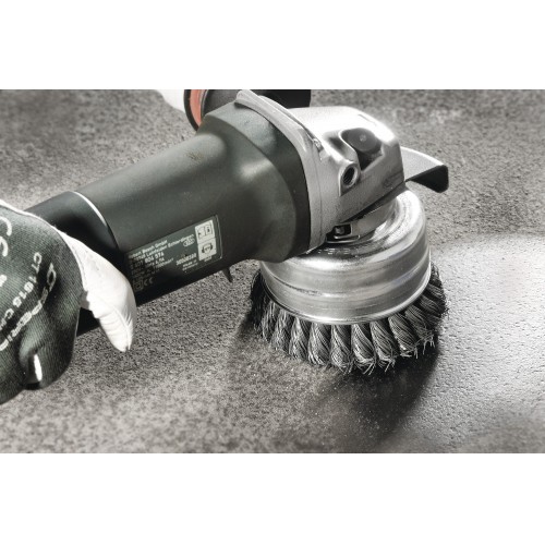 Lessmann Cepillo taza con abrazadera alambre inox, trenzado 484817