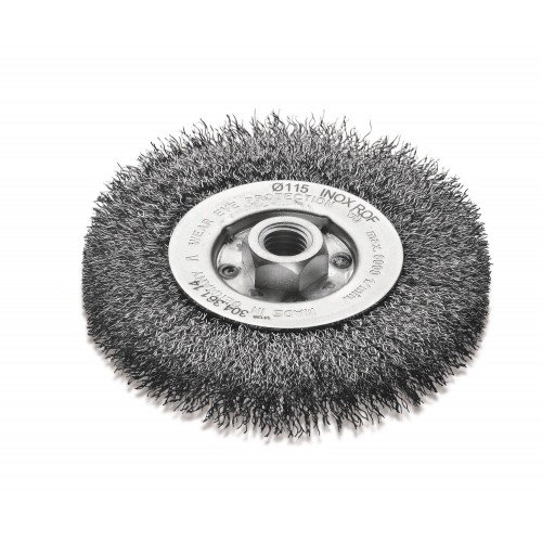 Lessmann Cepillo circular con casquillo roscado alambre latonado ondulado 30476114