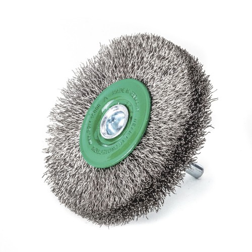Lessmann Cepillo circular con espiga alambre inox. ondulado 416362