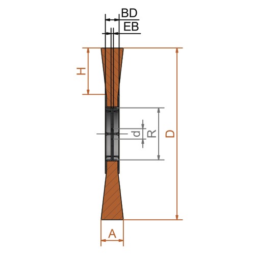 Lessmann Cepillo circular con casquillo roscado alambre inox. ondulado 30436114