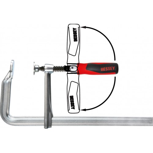Bessey Tornillo de apriete de acero forjado con mango articulado GZ-KG 250 mm