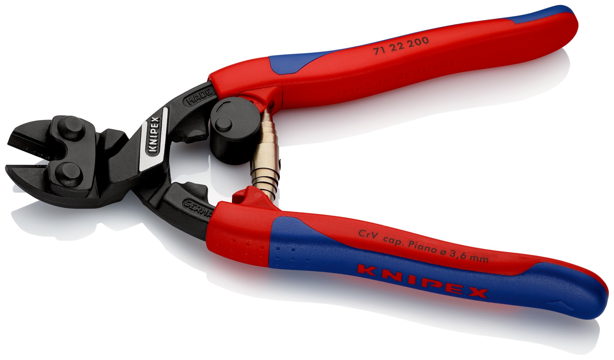 Knipex Cortante articulado Cobolt® con muelle (bocas a 20º) - con mangos bicomponentes 200 mm