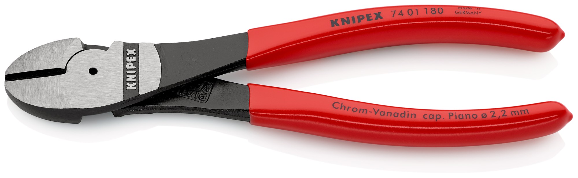 Knipex Alicate de corte diagonal de fuerza con mangos recubiertos de plástico 180 mm