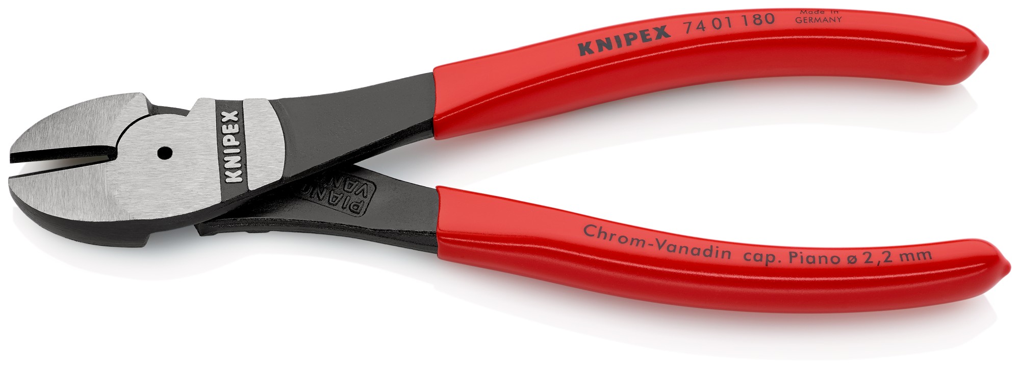 Knipex Alicate de corte diagonal de fuerza con mangos recubiertos de plástico 180 mm