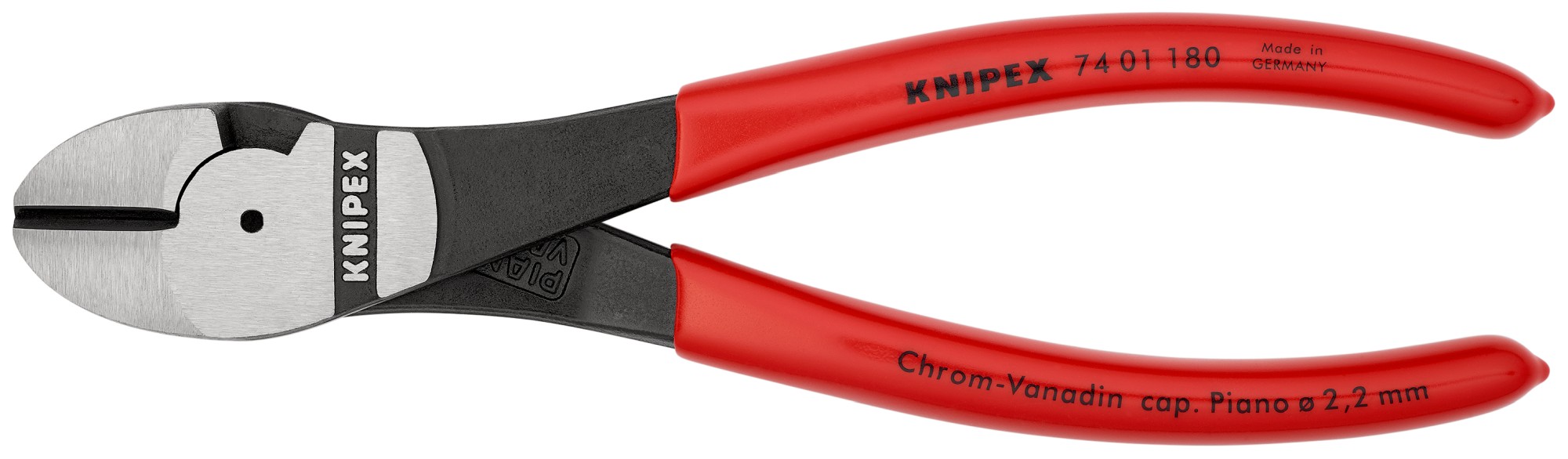Knipex Alicate de corte diagonal de fuerza con mangos recubiertos de plástico 180 mm