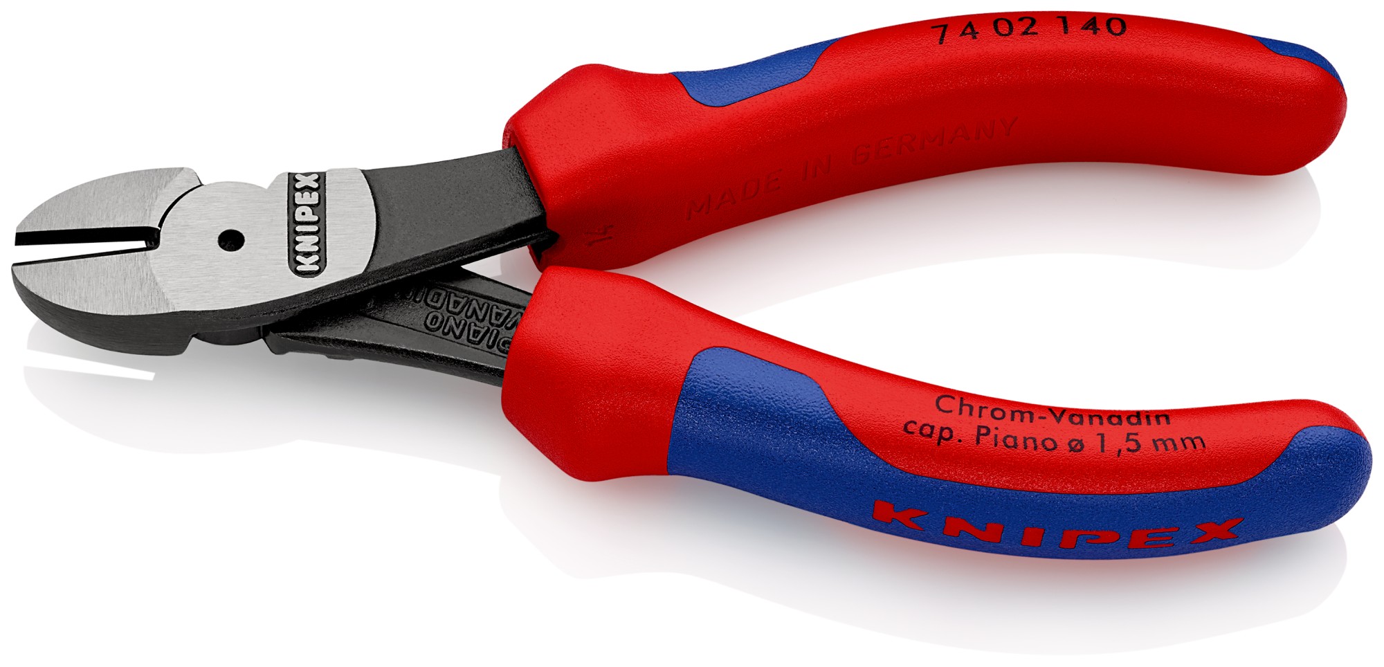 Knipex Alicate de corte diagonal de fuerza con mangos bicomponentes 140 mm