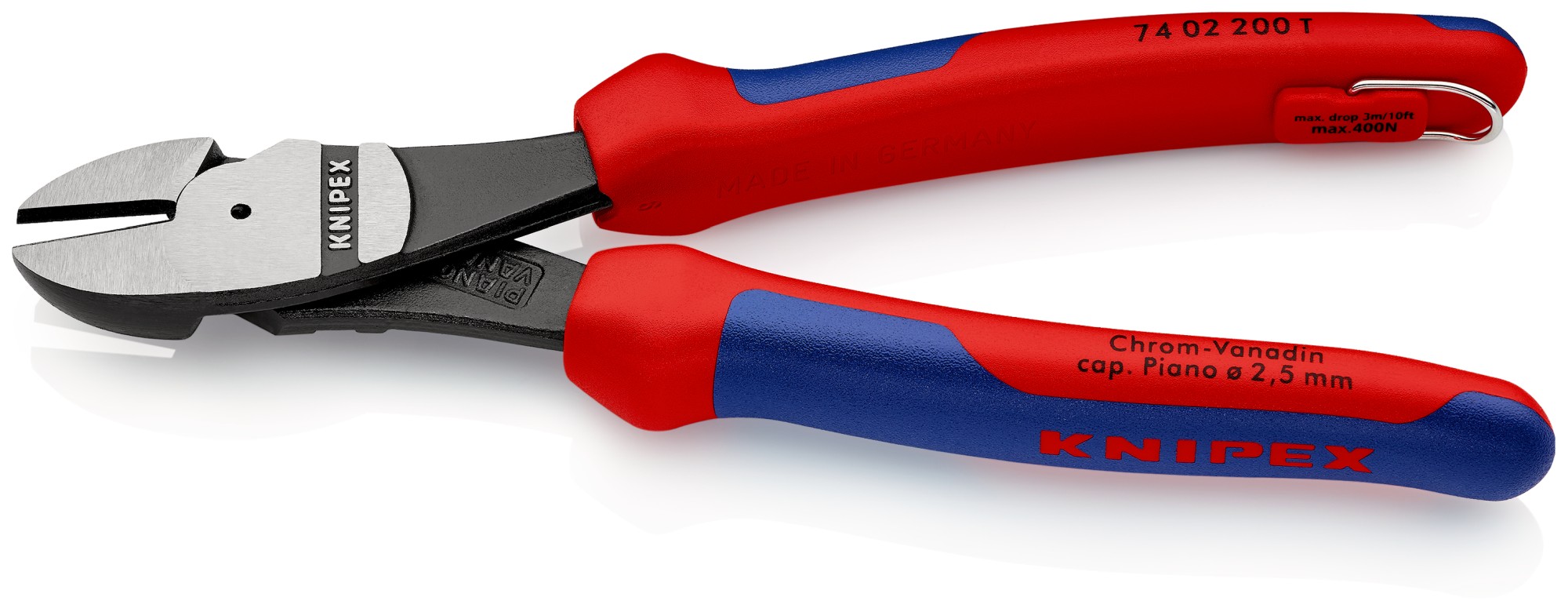 Knipex Alicate de corte diagonal de fuerza anticaída 200 mm