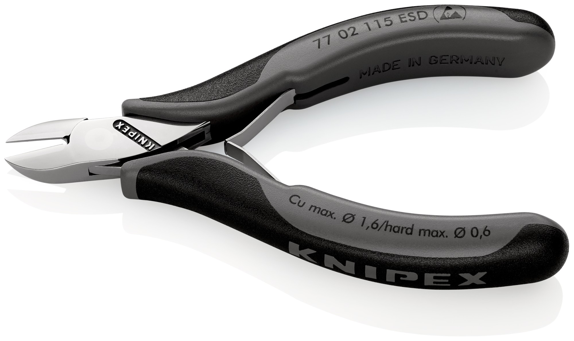 Knipex Alicate de corte diagonal para electrónica ESD 115 mm