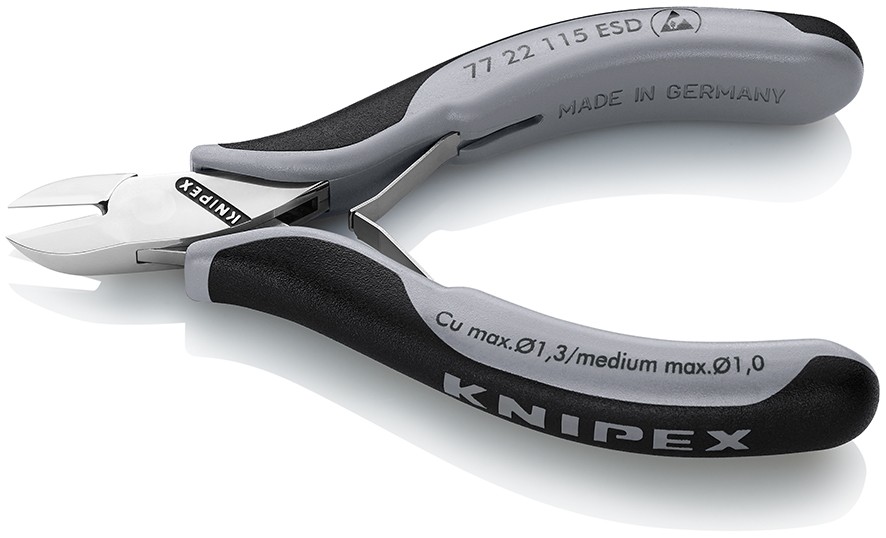 Knipex Alicate de corte diagonal para electrónica ESD 115 mm