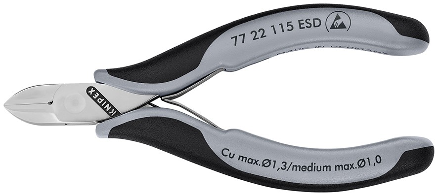 Knipex Alicate de corte diagonal para electrónica ESD 115 mm