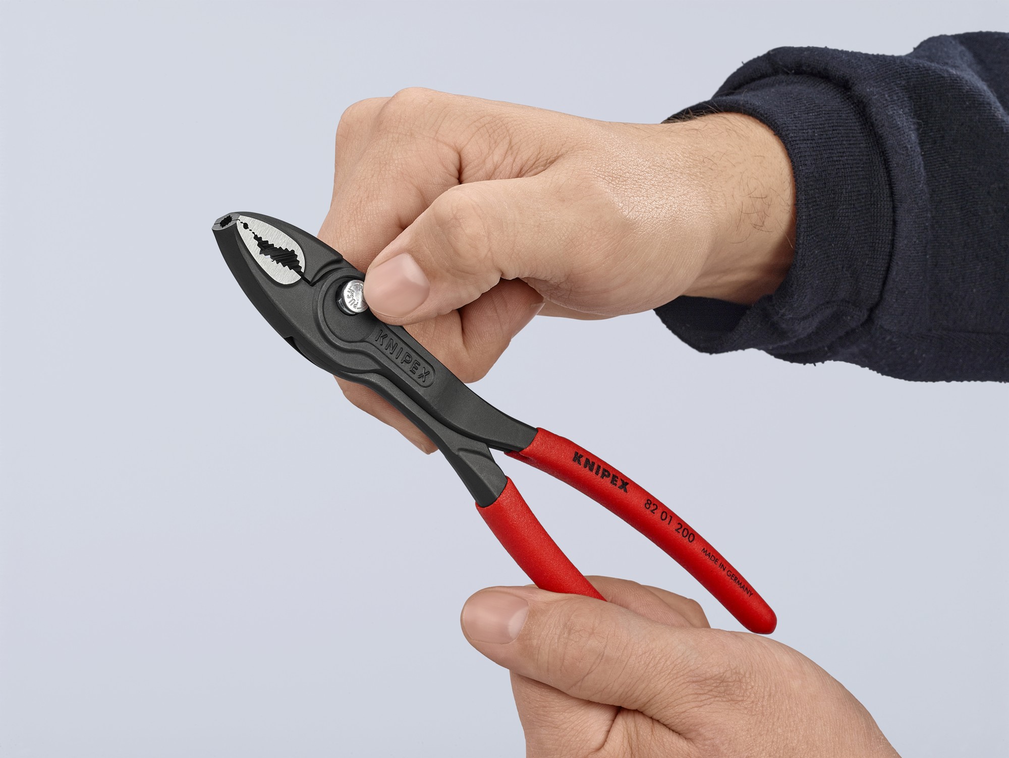 Knipex Alicate de agarre frontal TWINGRIP con mangos recubiertos de plástico 200 mm