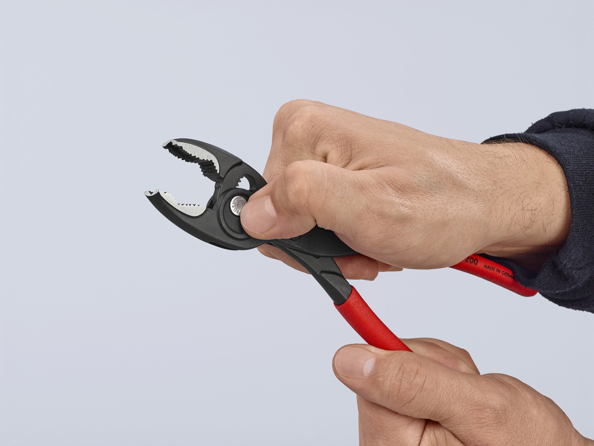 Knipex Alicate de agarre frontal TWINGRIP con mangos recubiertos de plástico 200 mm