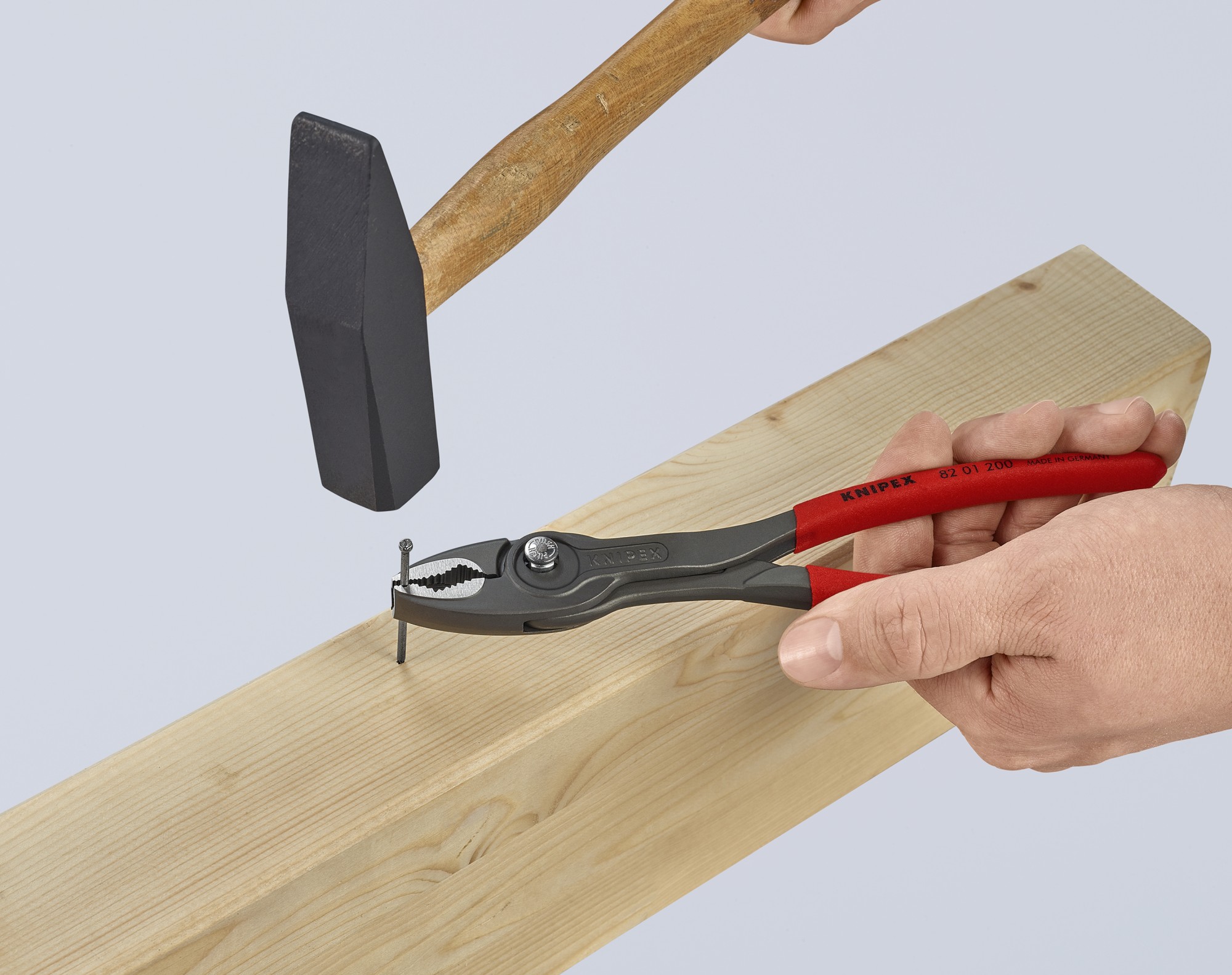 Knipex Alicate de agarre frontal TWINGRIP con mangos recubiertos de plástico 200 mm