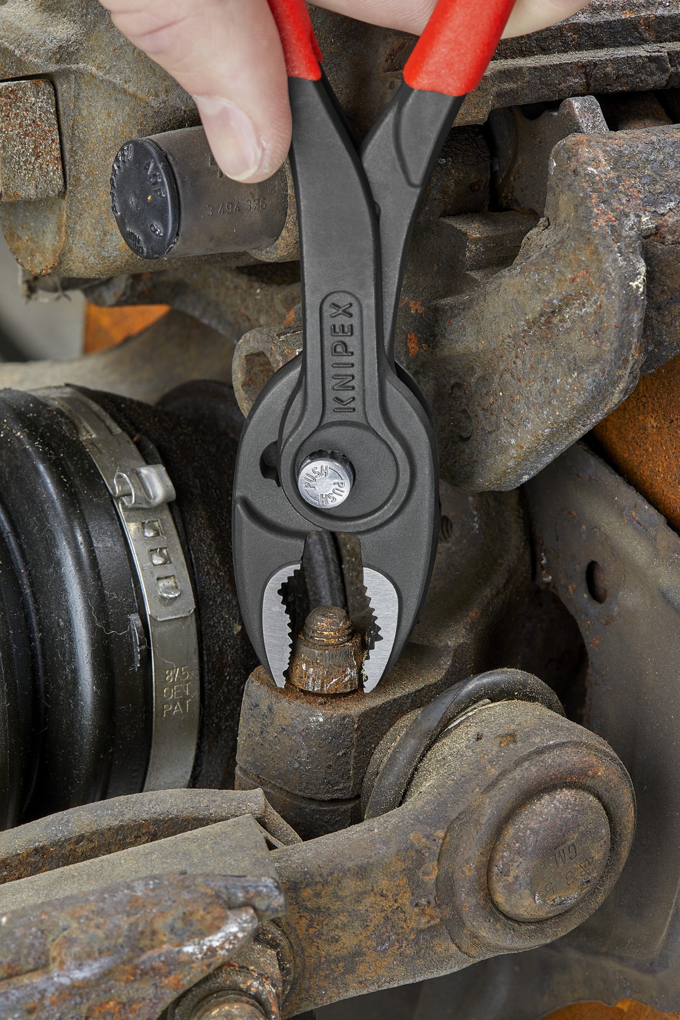 Knipex Alicate de agarre frontal TWINGRIP con mangos recubiertos de plástico 200 mm