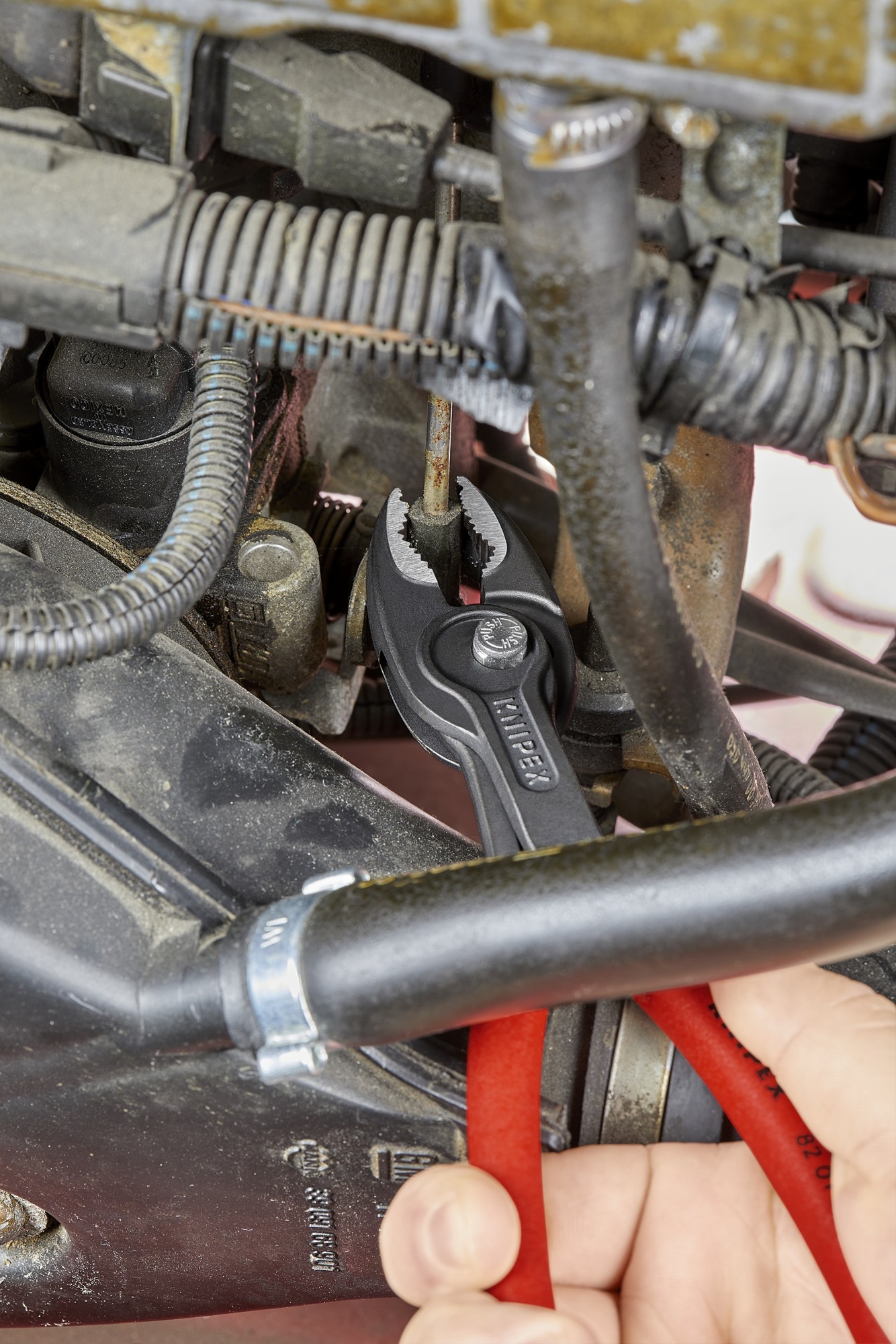 Knipex Alicate de agarre frontal TWINGRIP con mangos recubiertos de plástico 200 mm