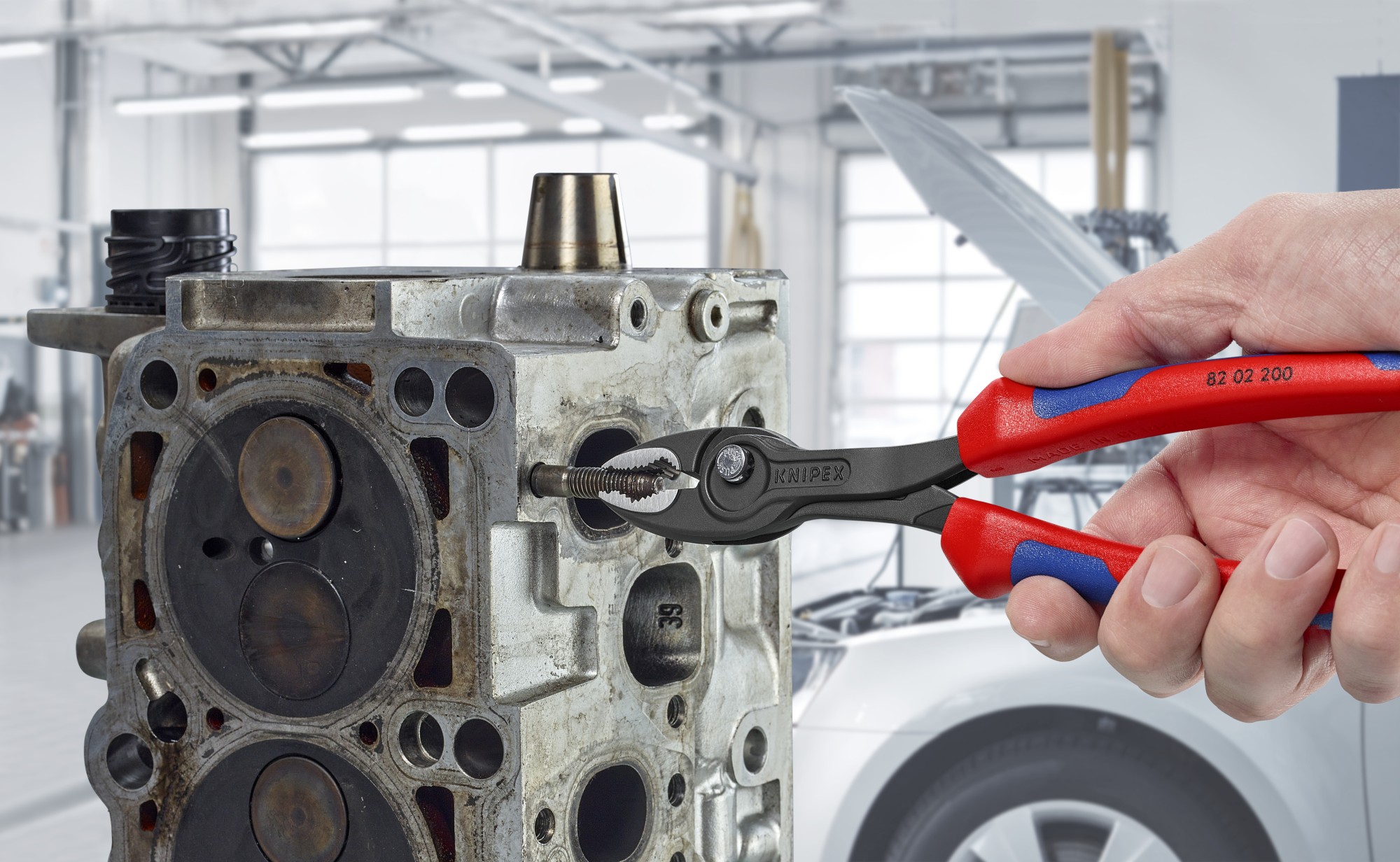 Knipex Alicate de agarre frontal TWINGRIP con mangos bicomponentes 200 mm