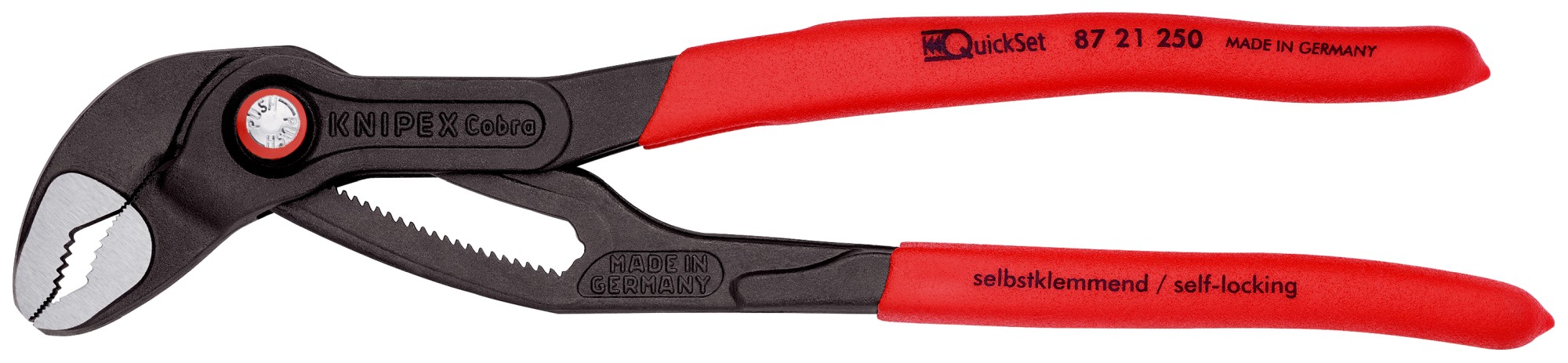 Knipex Tenaza pico loro COBRA® QuickSet -  con mangos recubiertos de plástico 250 mm