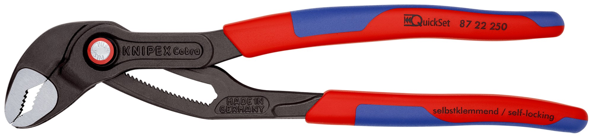Knipex Tenaza pico loro COBRA® QuickSet - con mangos bicomponentes 250 mm