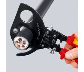 Knipex Cortacables de carraca con mangos bicomponentes aislados 280 mm