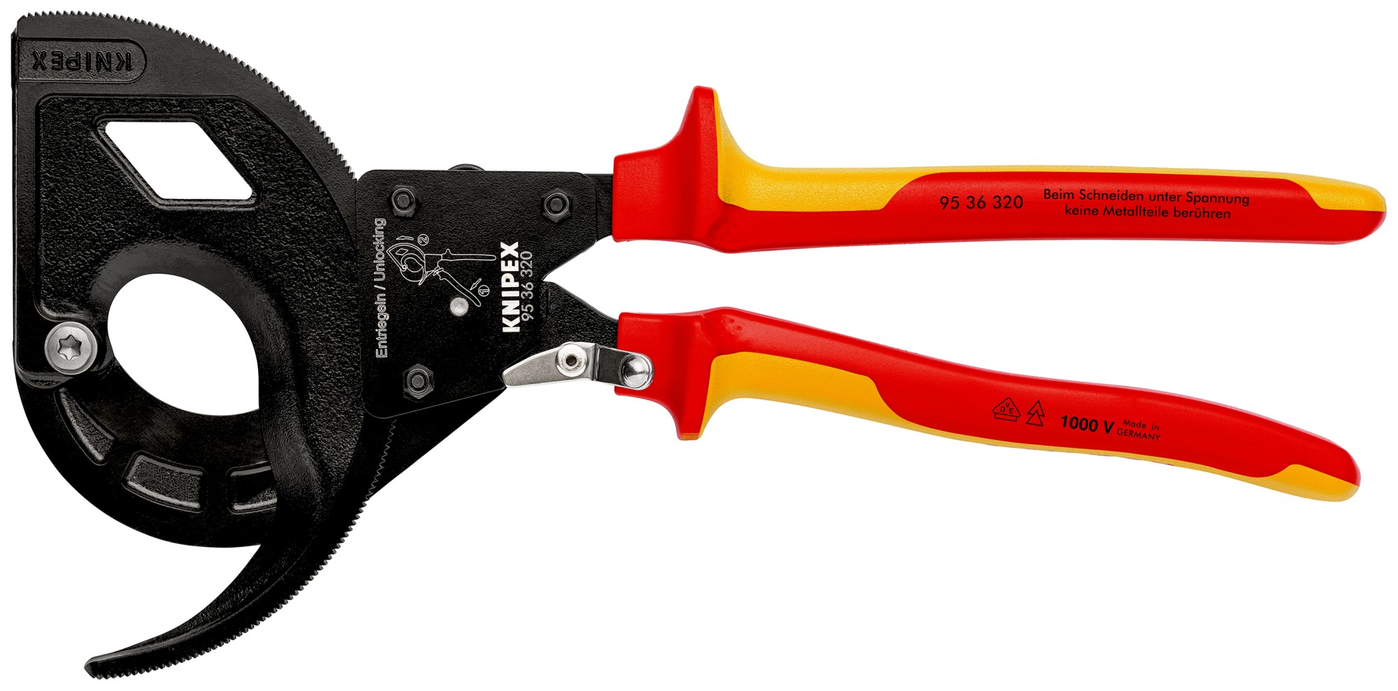 Knipex Cortacables de carraca con mangos bicomponentes aislados 320 mm