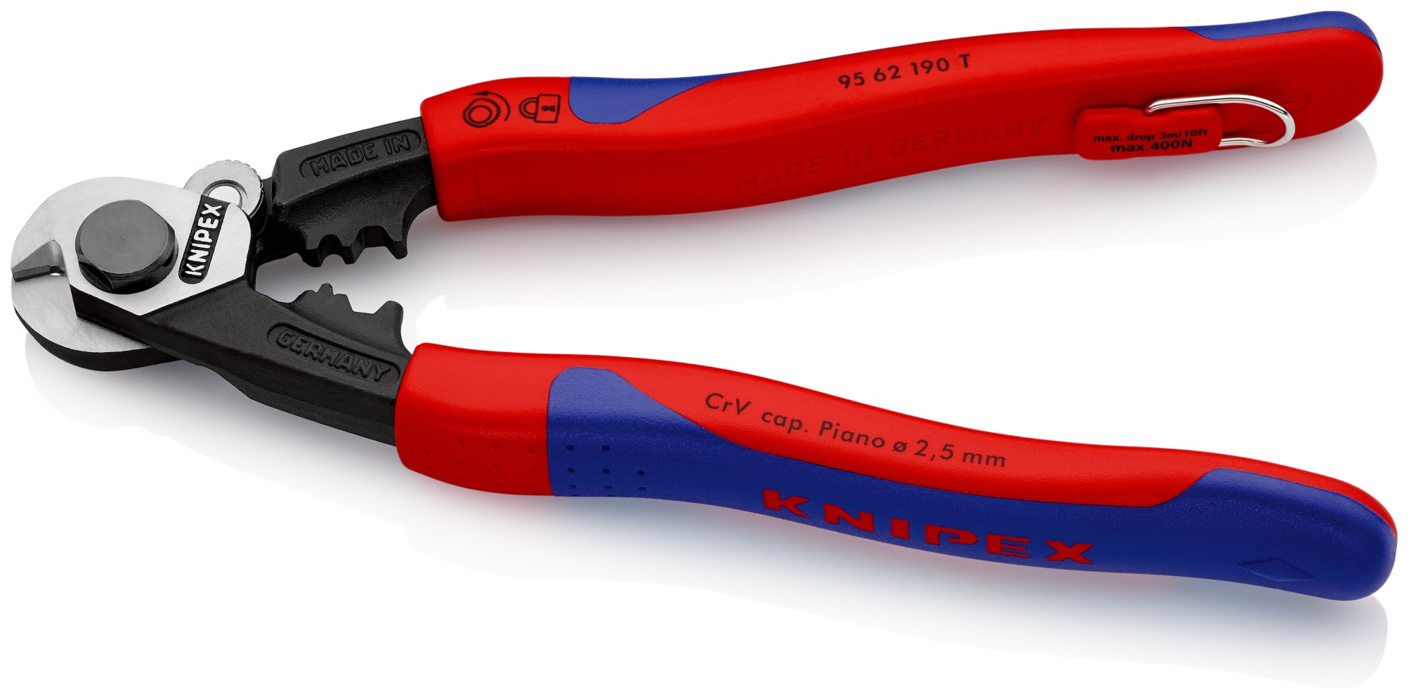 Knipex Alicate cortacables para cable trenzado anticaída 190 mm
