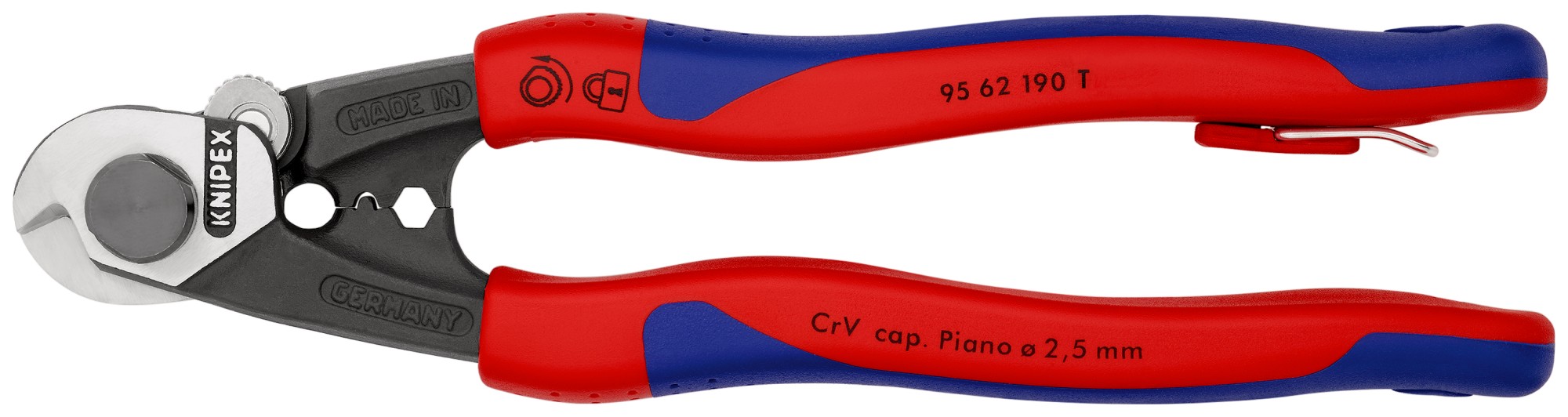 Knipex Alicate cortacables para cable trenzado anticaída 190 mm