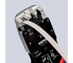 Knipex Crimpadora para terminales Western (RJ) 200 mm