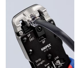 Knipex Crimpadora para terminales Western (RJ) 200 mm