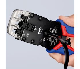Knipex Crimpadora para terminales Western (RJ) 200 mm