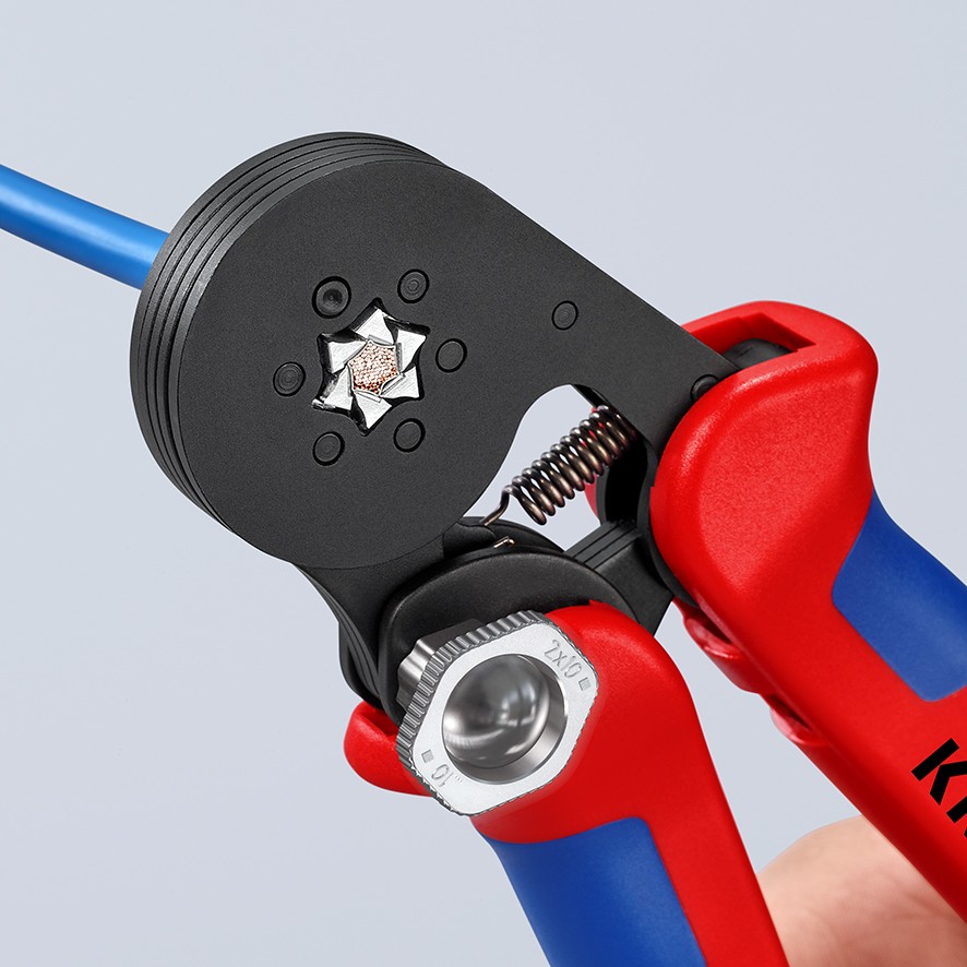 Knipex Crimpadora autoajustable para punteras huecas 180 mm