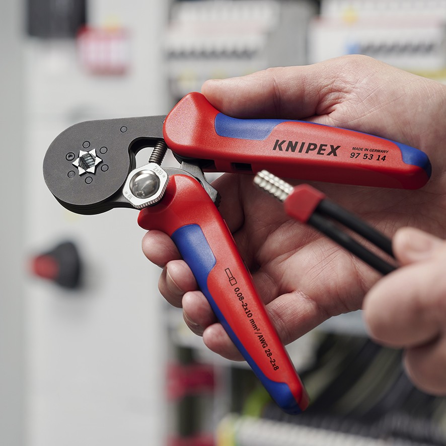 Knipex Crimpadora autoajustable para punteras huecas 180 mm