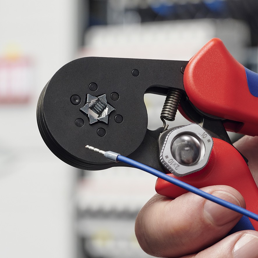 Knipex Crimpadora autoajustable para punteras huecas 180 mm