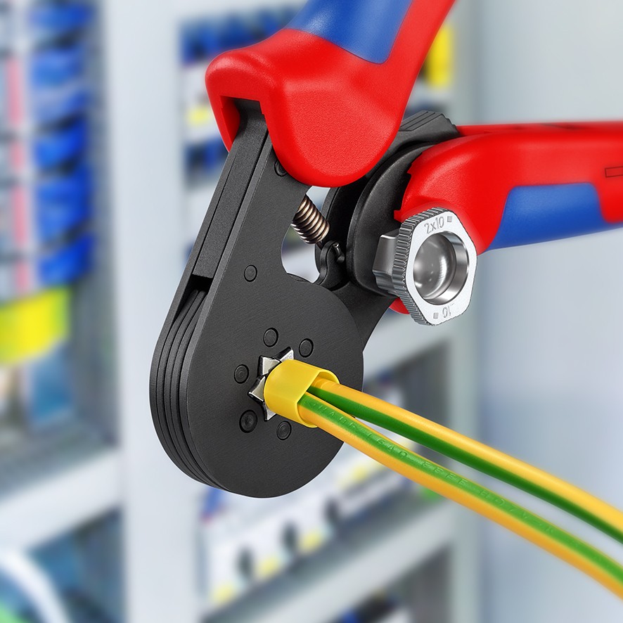 Knipex Crimpadora autoajustable para punteras huecas 180 mm