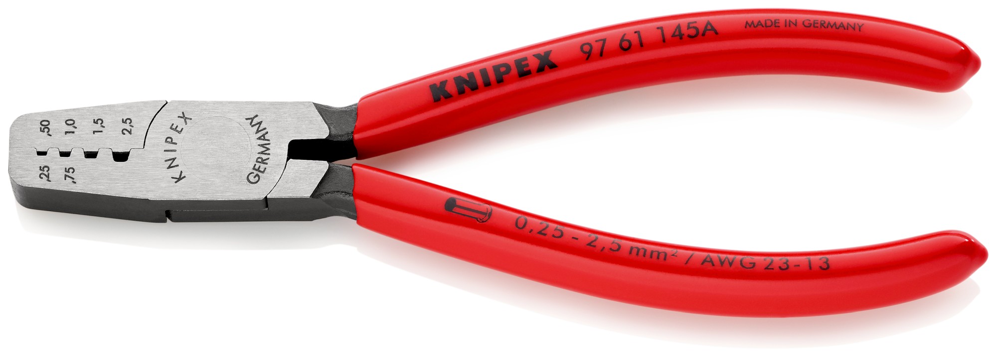 Knipex Alicate para entallar punteras huecas - con mangos recubiertos de plástico