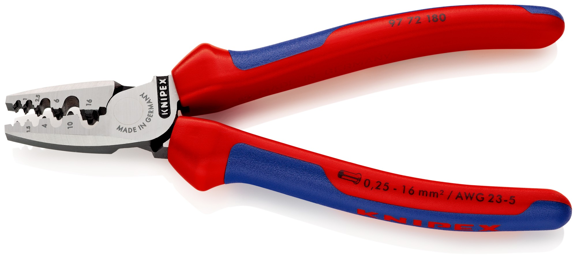 Knipex Alicate para entallar punteras huecas - con mangos bicomponentes 180 mm