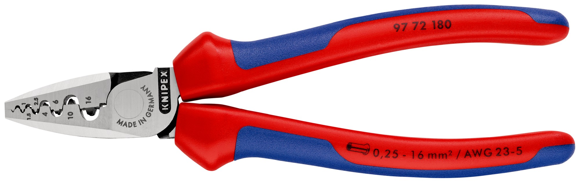 Knipex Alicate para entallar punteras huecas - con mangos bicomponentes 180 mm