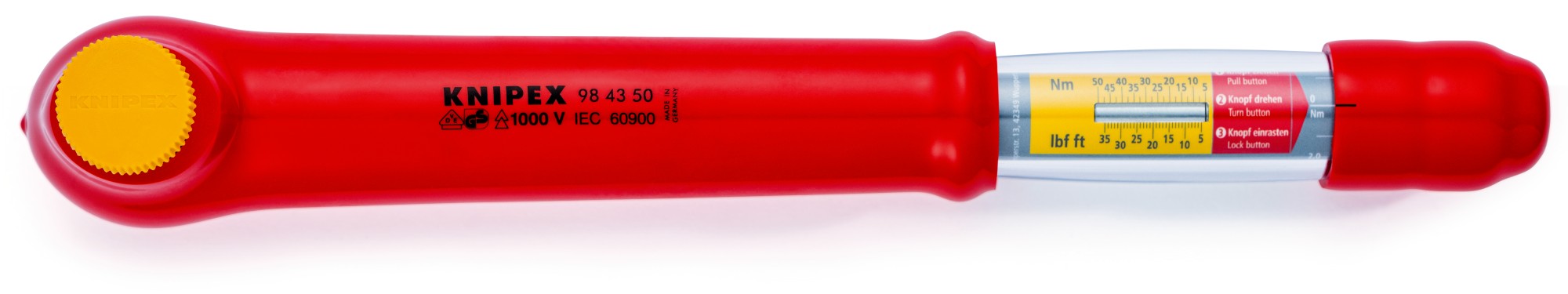 Knipex Llave dinamómetricas aisladas 1/2 pulgada 385 mm