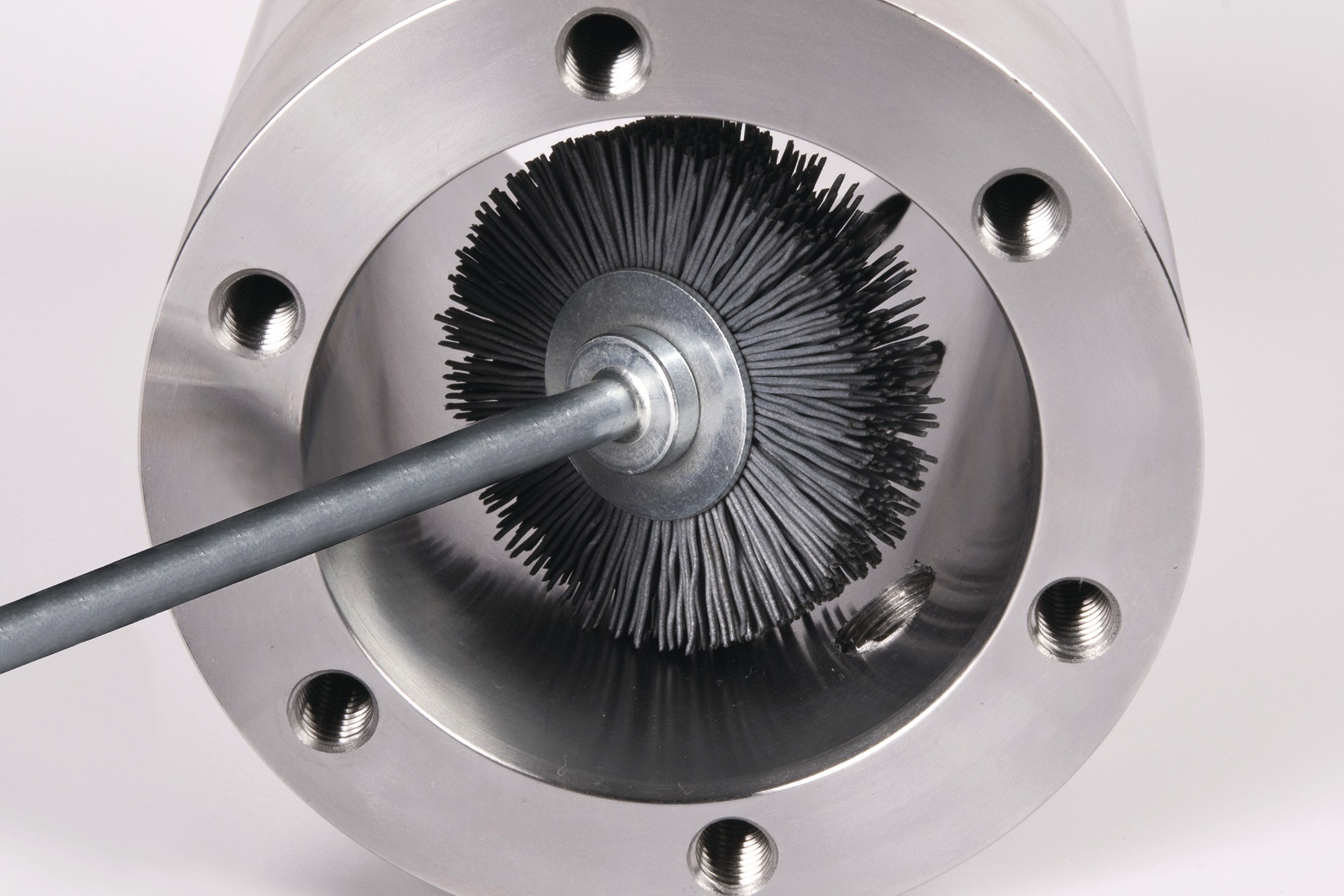 Lessmann Cepillo circular con espiga alambre latonado ondulado 414752