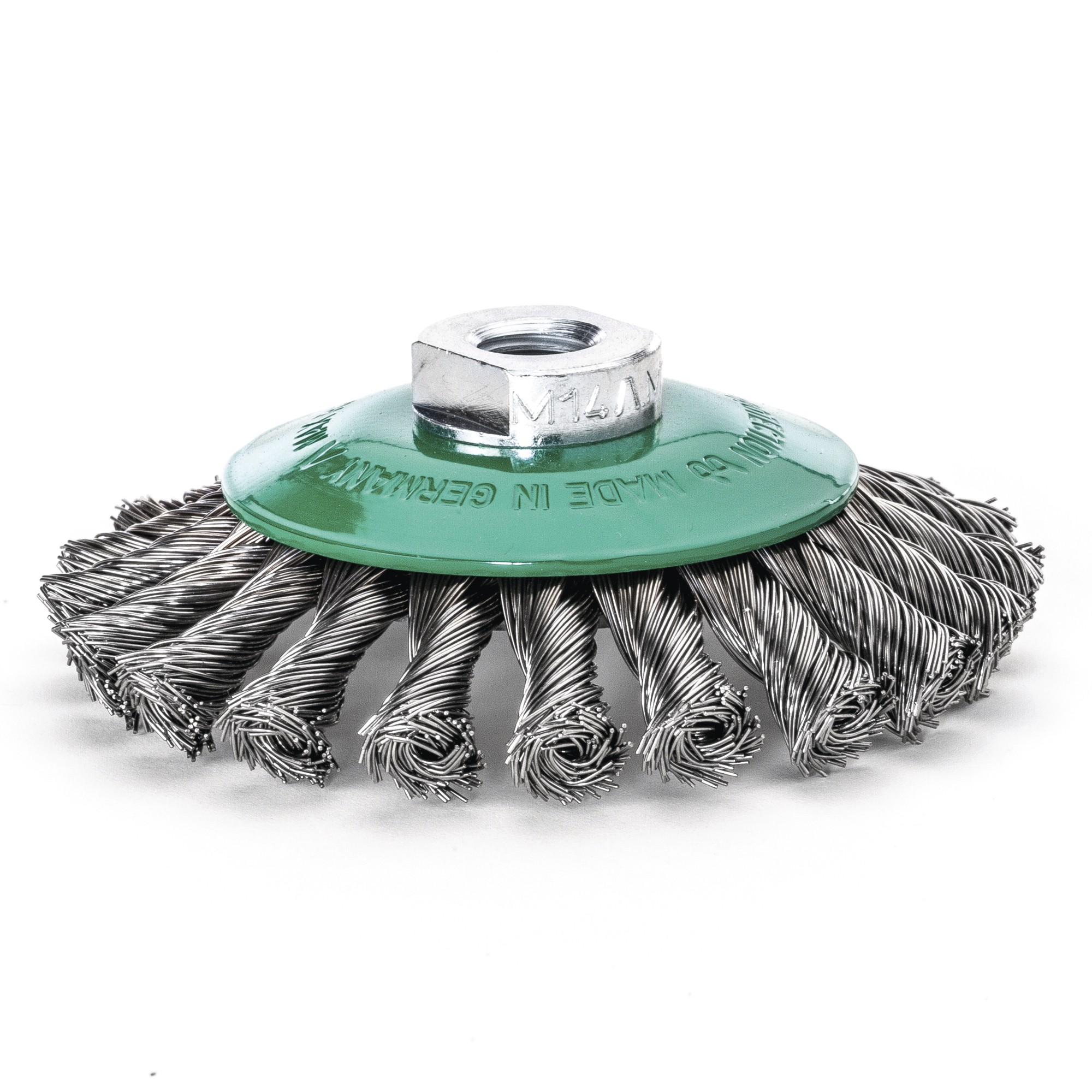 Lessmann Cepillo cónico alambre inox. trenzado 471757