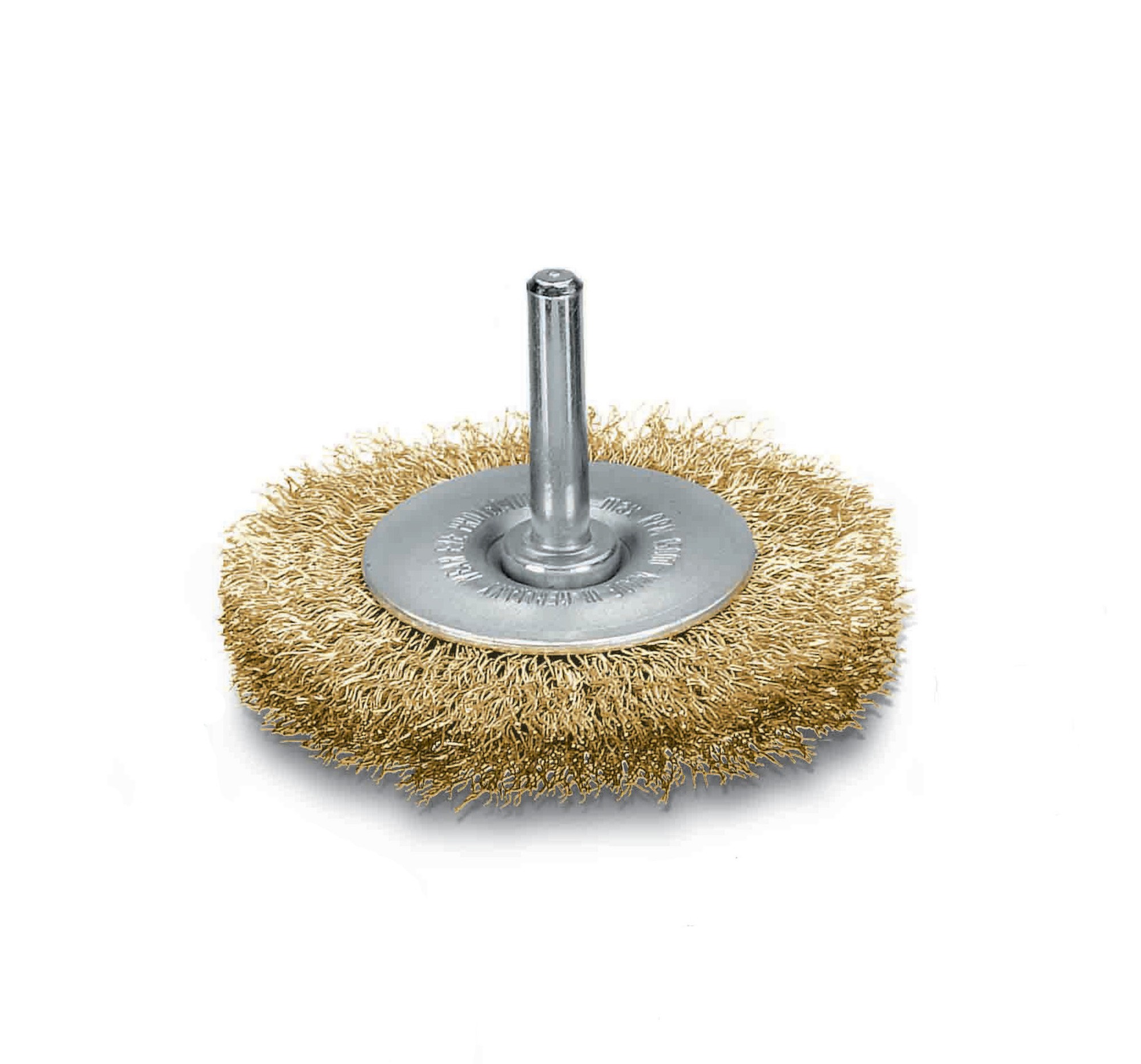 Lessmann Cepillo circular con espiga alambre latonado ondulado 414752